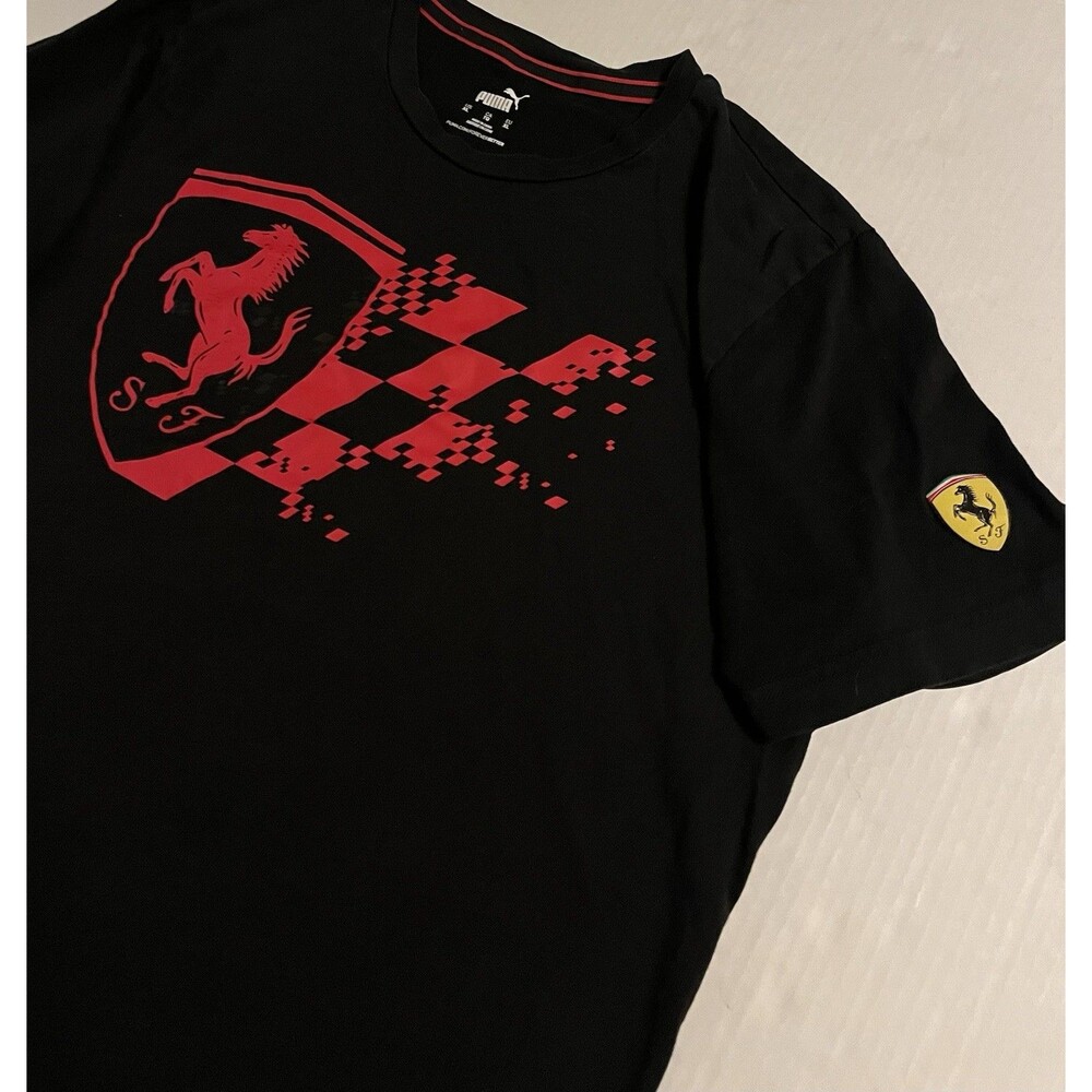 NEW Puma Ferrari Shield Logo Scuderia Racing Formula One F1 T-Shirt XL Black Car